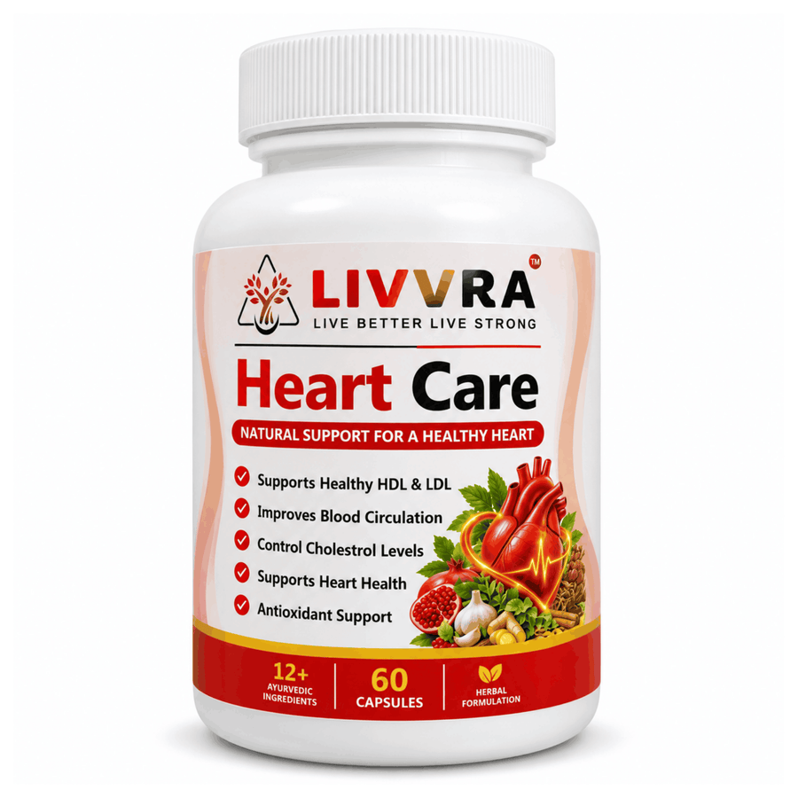 Livvra Heart Care – Herbal Ayurvedic Heart Support Capsules | 60 Capsules