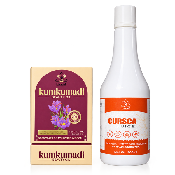 LIVVRA Kumkumadi Beauty Oil + Cursca Juice Combo
