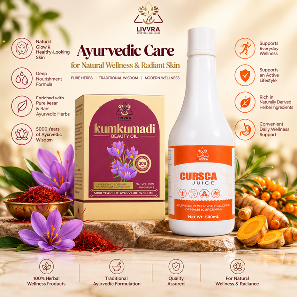 LIVVRA Kumkumadi Beauty Oil + Cursca Juice Combo