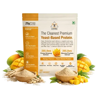 LIVVRA Yeast-Based Protein – Mango Flavour (1kg)