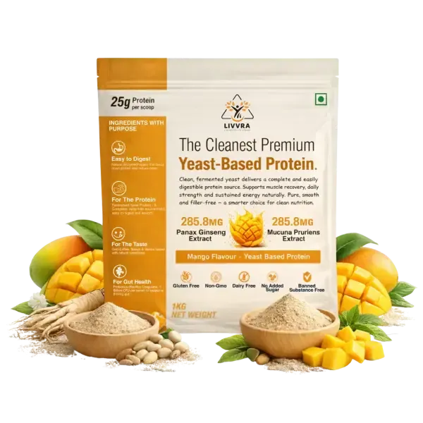 LIVVRA Yeast-Based Protein – Mango Flavour (1kg)