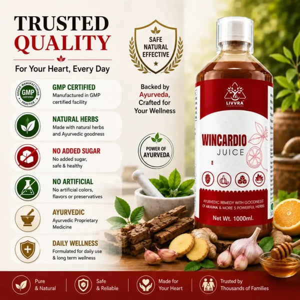 LIVVRA Wincardio Juice – Arjuna Ayurvedic Heart Wellness Drink (1000ml)