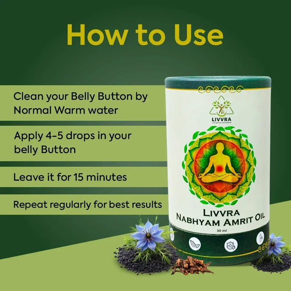 LIVVRA Nabhyam Amrit Oil – Ayurvedic Navel Care Oil (30ml)