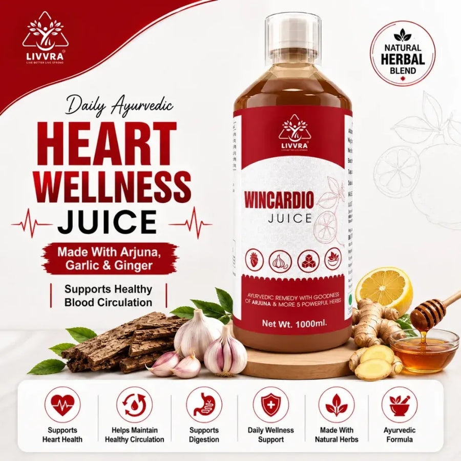 LIVVRA Wincardio Juice – Arjuna Ayurvedic Heart Wellness Drink (1000ml)