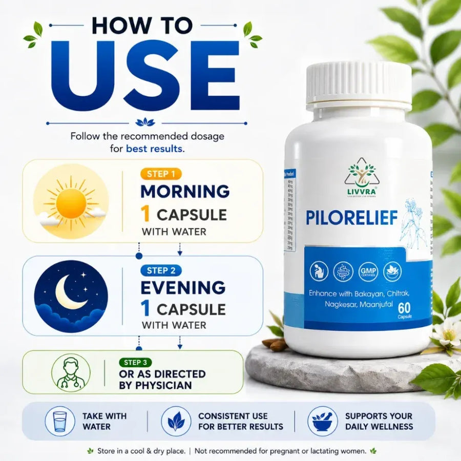 LIVVRA Piles Care Capsules — Piles & Fistula Relief (40 Capsules)